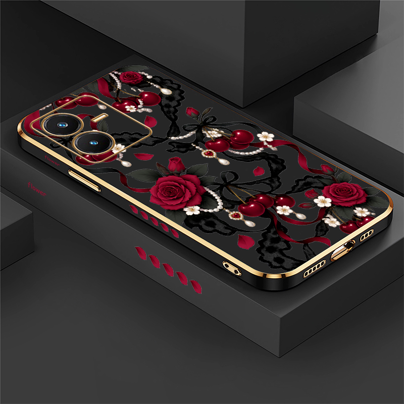 Vivo Y28 - Funda con estampado de rosas para