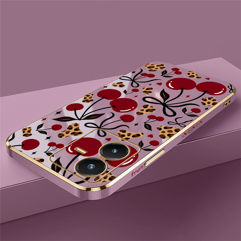 Funda con estampado de cerezas - Vivo Y28 reseña y precio